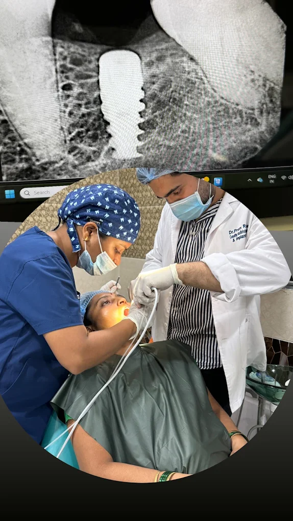 Dental implant radiograph and treatment